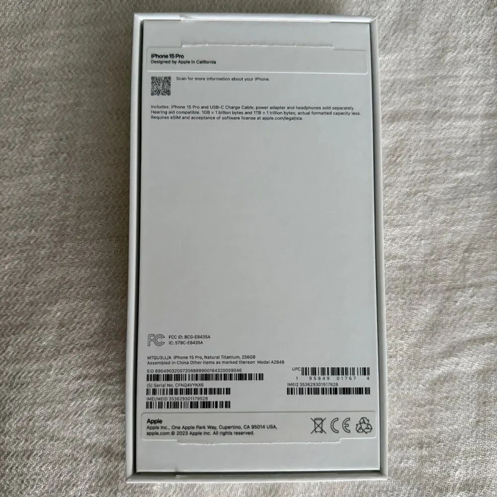 Apple Iphone 15 Pro Box Only with stickers